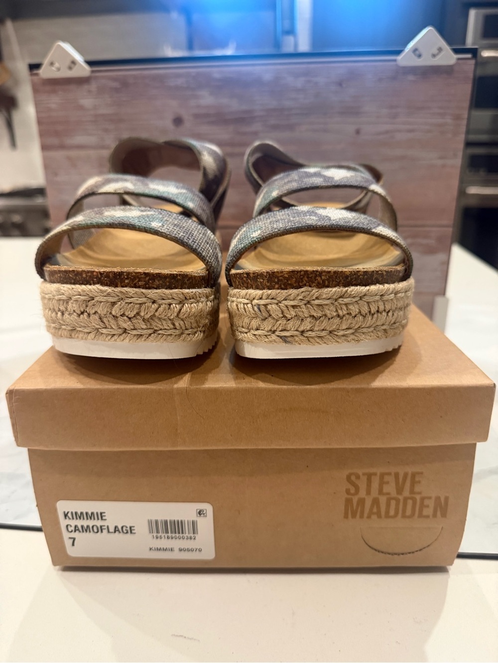 Steve Madden Kimmie Camouflage Espadrille Platform Sandals - Green